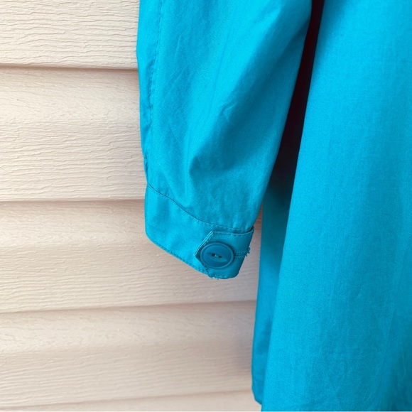 Garnet Hill Womens Blue Hooded Spring Longline Jacket Size 12 - Picture 10 of 13